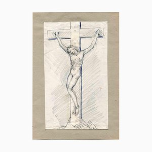 Unknown, Christ Crucifixion, Original Pencil, Early 20th Century-ZCI-1379157