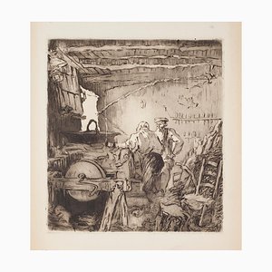 Unknown, Conversation, Original Etching, 1930s-ZCI-1378964