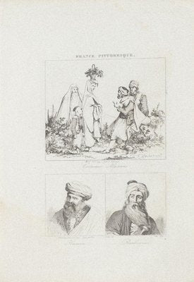 Unknown, Costumes and Portraits, Lithograph, 19th Century-ZCI-874843