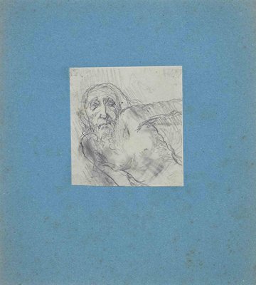 Unknown, Dead Christ, Original Pencil Drawing, Early 20th Century-ZCI-1379804