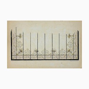 Unknown, Decoration, Pen Drawing Signed E.Duc, 1890s-ZCI-871610