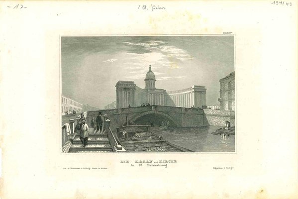 Unknown, Die Kasan-Kirche (St. Petersbourg), Original Lithograph, 1850s-ZCI-1758931