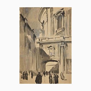 Unknown, Entrance of the Vatican, Original Watercolor, Early 20th Century-ZCI-1344736