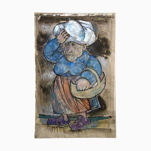 Unknown, Figure, Mixed Media Signed Sandrin, Early 20th Century-ZCI-871669