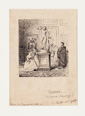 Unknown - Firenze - Visita agli Uffizi - Original Ink on Paper - 1880s-ZCI-871552