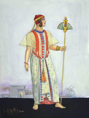 Unknown, Hurki Costume for an Opera, Pencil and Watercolor, 1930s-ZCI-903088