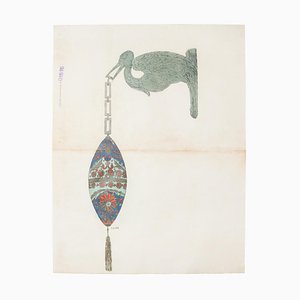 Unknown, Lamp, Ink and Watercolor, 1880s-ZCI-822931