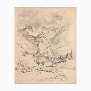 Unknown - Landscape - Original Pencil and China Ink - Early 20th Century-ZCI-834647