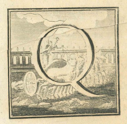 Unknown, Letter of the Alphabet Q, Etching, 18th Century-ZCI-1770123