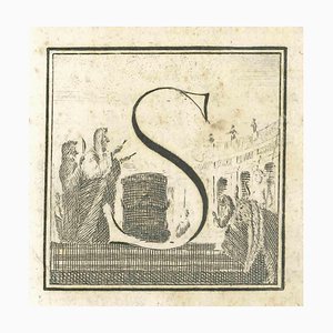 Unknown, Letter of the Alphabet S, Etching, 18th Century-ZCI-1770126