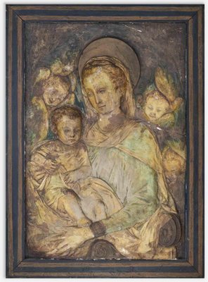 Unknown, Madonna and Child, Colored Chalk Drawing, 19th Century-ZCI-1770180