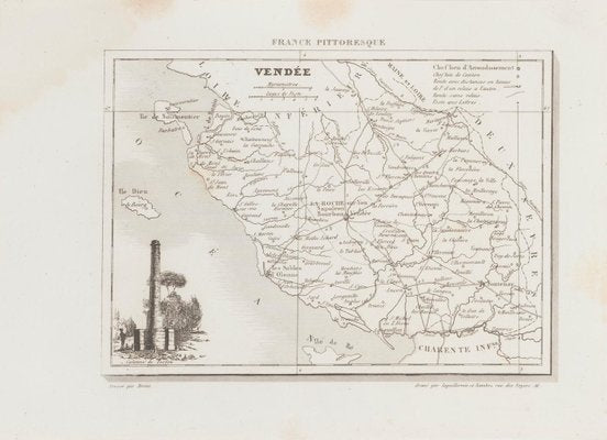 Unknown - Map of Vendée - Original Etching - 19th Century-ZCI-871441