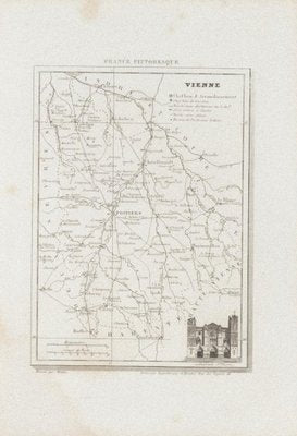 Unknown, Map of Vienne, Etching, 19th Century-ZCI-874840