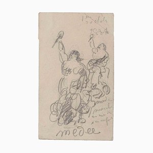 Unknown, Medée, Original Pencil Drawing, Early 20th-Century-ZCI-956925