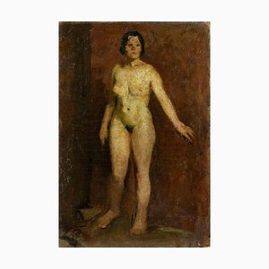 Unknown, Nude Model, Oil Painting, Mid-20th Century-ZCI-1788892