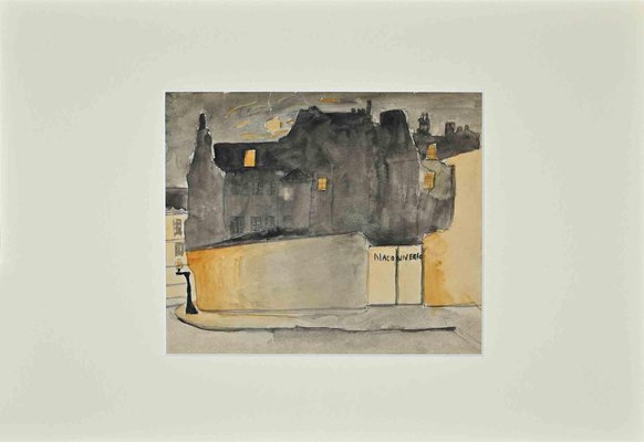 Unknown, Paris by Night, Original Watercolour, 1960s-ZCI-981055