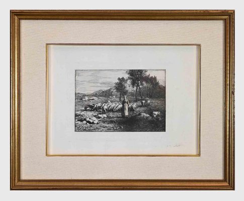 Unknown, Pasture, Original Etching, 1868-ZCI-959160