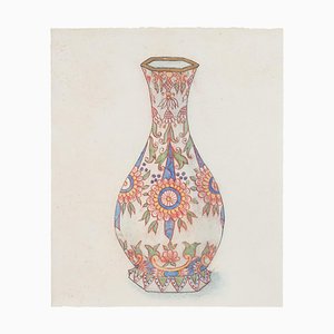 Unknown, Porcelain Vase, China Ink and Watercolor, 1890s-ZCI-1769907