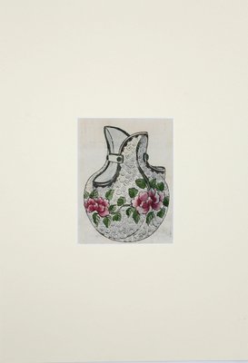 Unknown, Porcelain Vase, Watercolor and Ink Drawing, 1890s-ZCI-953706