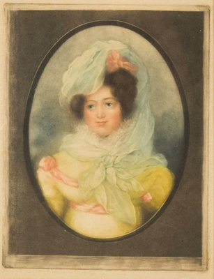 Unknown, Portrait of a Gentlewoman, Color Mezzotint, 18th Century-ZCI-1760487