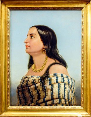 Unknown, Portrait of Anita Garibaldi, Oil Painting, Late 19th Century, Framed-ZCI-1403341