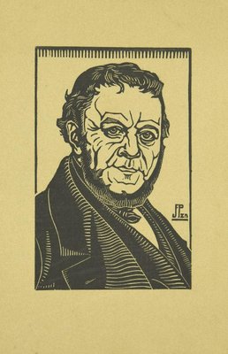 Unknown, Portrait of Elegant Man, Original Woodcut, Early 20th Century-ZCI-808416