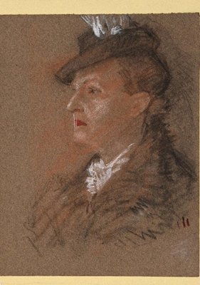 Unknown - Portrait of Madame - Original Pastel on Paper - 1930s-ZCI-871256