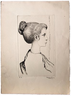 Unknown , Portrait , Original Etching , Mid,20th Century-ZCI-801242