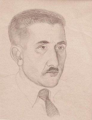 Unknown - Portrait - Original Pencil on Paper - 1940s-ZCI-839443