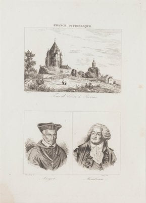 Unknown, Portraits and Landscape, Lithograph, 19th Century-ZCI-871166