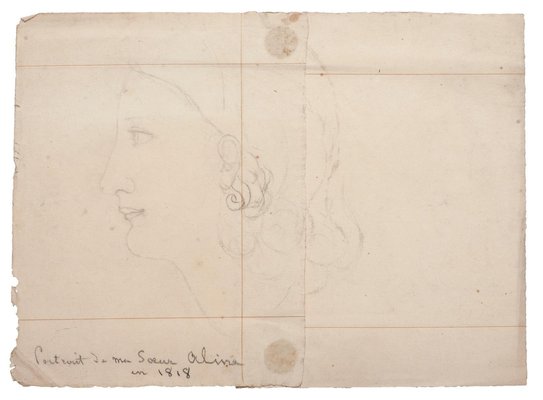 Unknown, Profile of Woman, Pencil Drawing, 1818-ZCI-937915