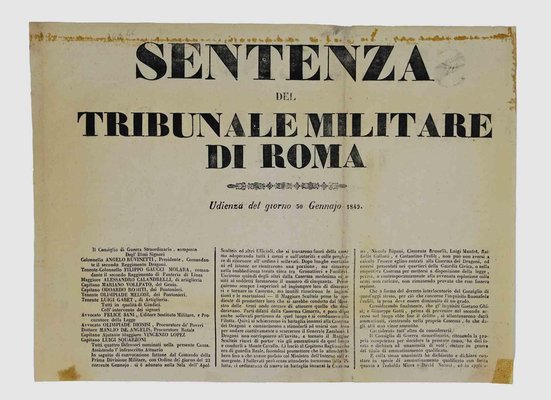 Unknown, Publication of the Judgment of the Court of Rome, 1849, Print-ZCI-1775866