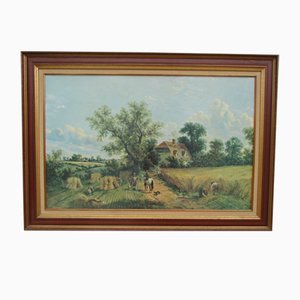 Unknown, Rural Landscape with Figures, Oil on Canvas, Framed-RDN-1351347