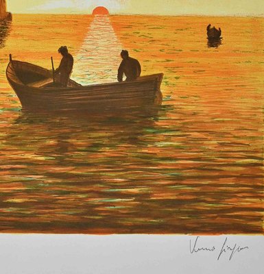 Unknown, Sunset, Original Lithograph, 1970s-ZCI-1379757