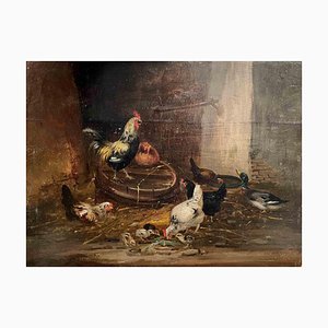 Unknown, The Chicken Farm, Oil, 19th Century-ZCI-1770055