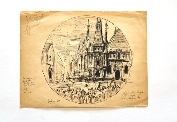 Unknown, The Church, Pen and Pencil Drawing, Early 20th Century-ZCI-841137