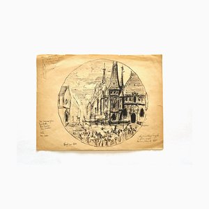 Unknown, The Church, Pen and Pencil Drawing, Early 20th Century-ZCI-841137