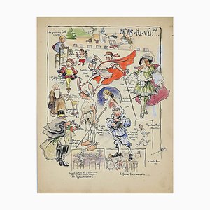 Unknown, The First Fairy Tale, Watercolor and China Ink Signed Cheval, 1911-ZCI-871096