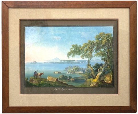 Unknown, The Gulf and the Bay of Pozzuoli, Gouache, Early 19th Century-ZCI-1770212