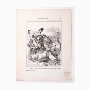 Unknown - the Hunting - Original Lithograph on Paper - 19th Century-ZCI-830656