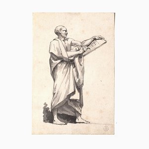 Unknown - The Scribe - Original Ink and Watercolor on Paper - 19th Century-ZCI-871778