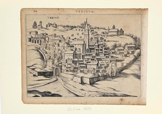 Unknown, Urbino Under the Snow, Etching, 17th Century-ZCI-871439