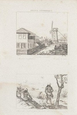 Unknown - Windmill - Original Etching - 19th Century-ZCI-876619