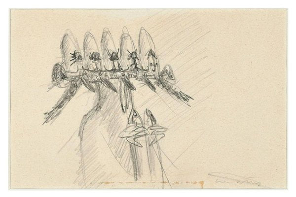 Untitled - Early Surrealist Pencil Drawing by Roberto Matta - 1950s 1950s-ZCI-756223