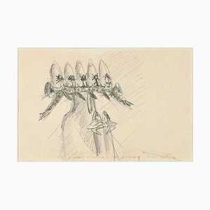 Untitled - Early Surrealist Pencil Drawing by Roberto Matta - 1950s 1950s-ZCI-756223