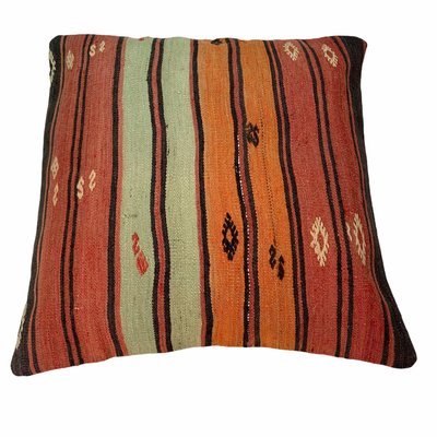 Upcycled Turkish Tapis Kelim Pillow Cover-AIV-820820