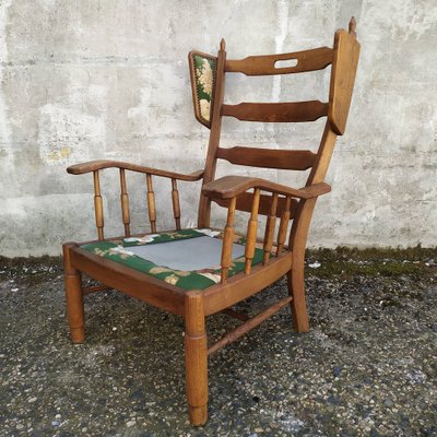 Upholstered Oak Sofa and Chair, 1950s, Set of 2-EAD-1703676