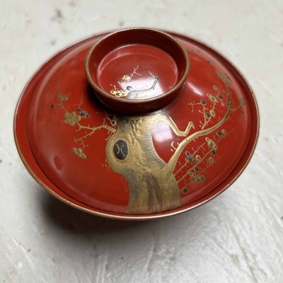 Urushi Maki-E Rice Bowls with Sakura Decor, Japan, 1920s, Set of 8-DWL-1691225