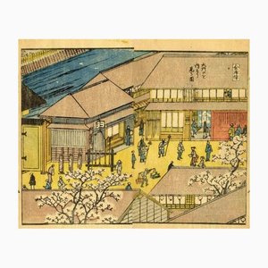 Utagawa Hiroshige II, Wandering Monks in the Courtyard of Konoura, Woodcut, 1840s-ZCI-1163384