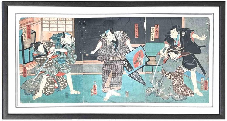 Utagawa Kunisada, Kabuki Scene, Woodcut Print, 1850s-ZCI-1761897